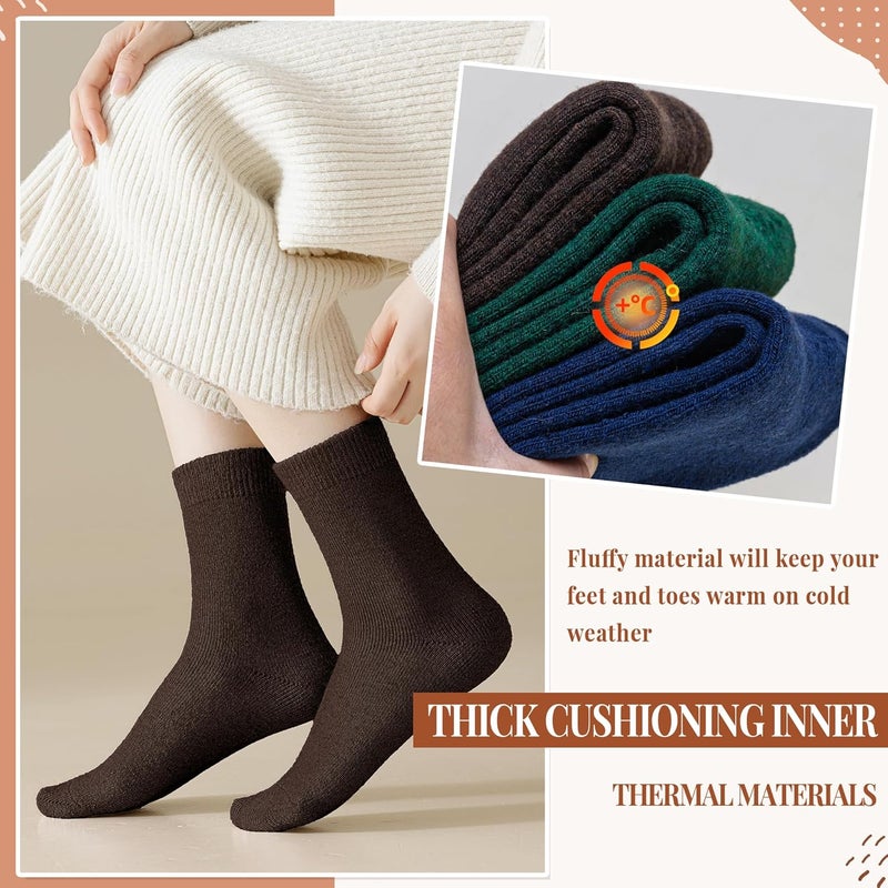 Velice Merino Wool Socks for Women 5 Pairs Warm Winter Hiking Thick Thermal Cozy Boot Work Soft Ladies Crew Socks - Image 2